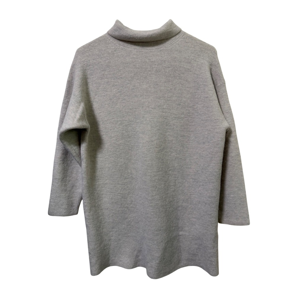 Babaton 100% Merino Wool Turtleneck Sweater Long Tunic Oatmeal Beige Size 2